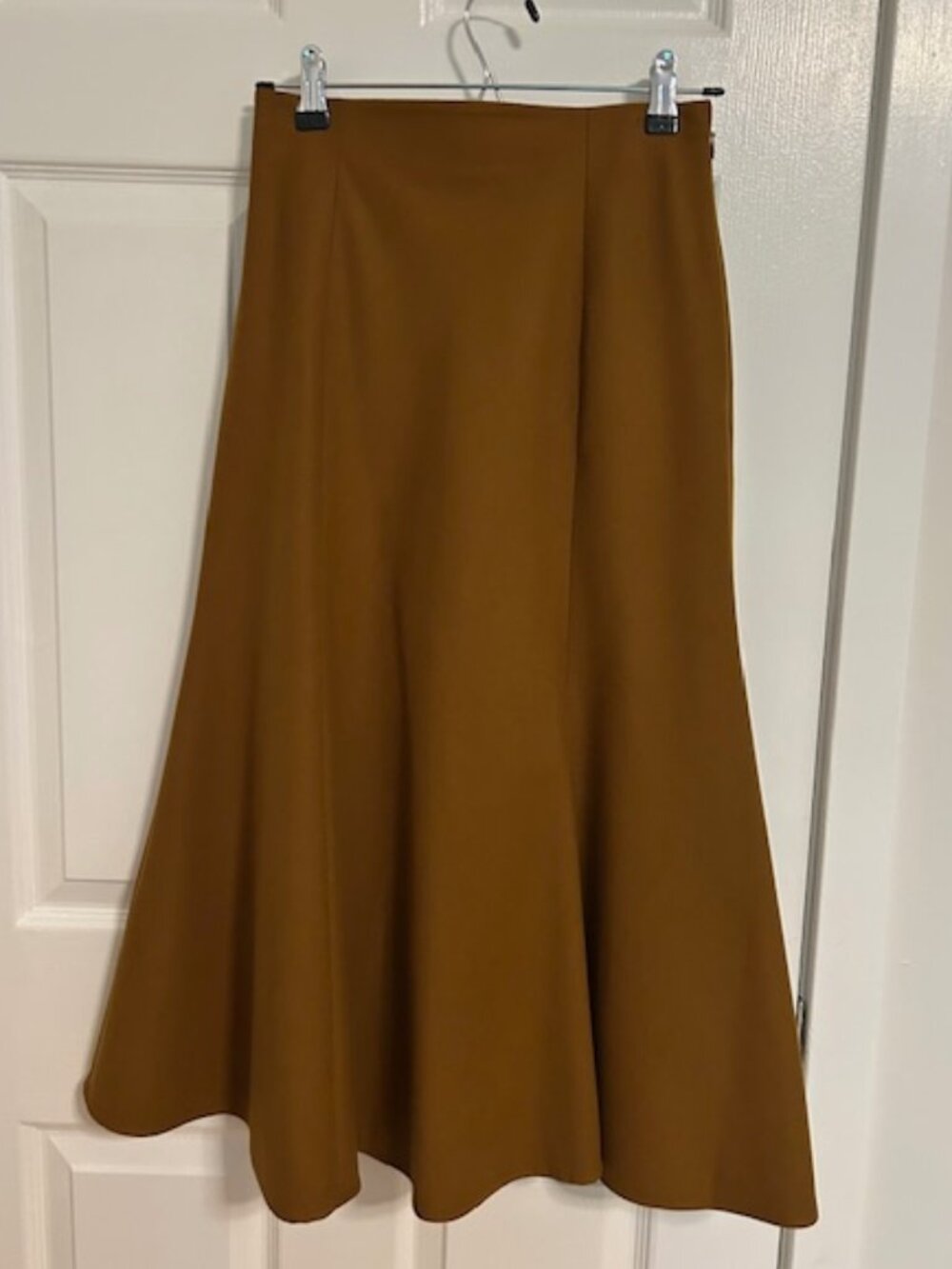 UNIQLO A-Line Midi Skirt Brown Mustard Size 2 Flowy